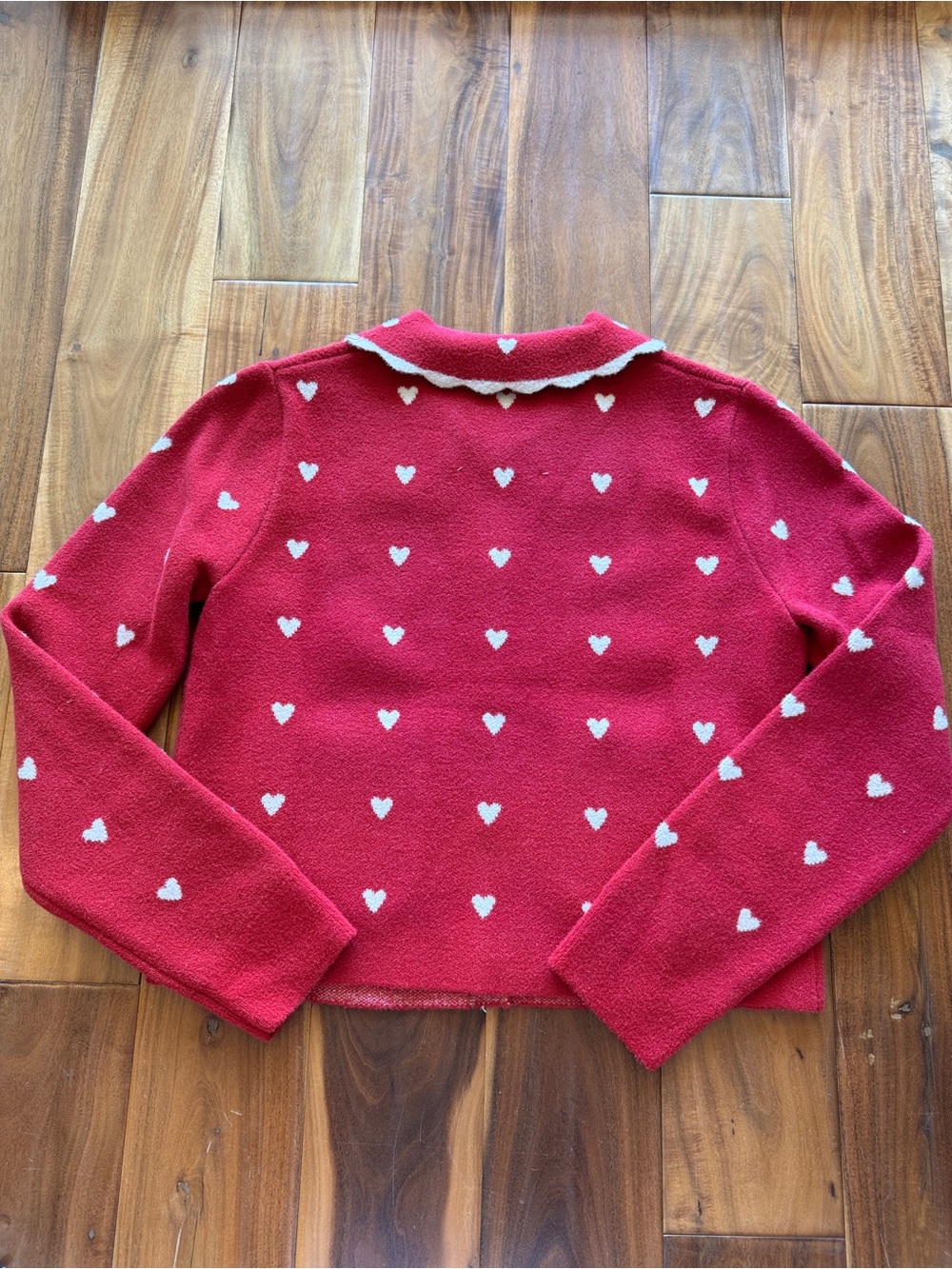 NVLT Red Heart-Print Button Cardigan - Picture 7 of 9